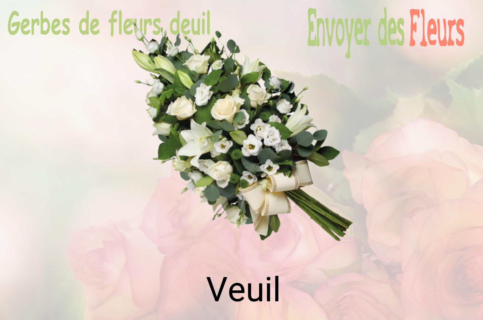 Gerbe de fleurs de deuil livrée à Veuil